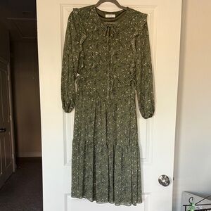 Floral Green Midi Dress
